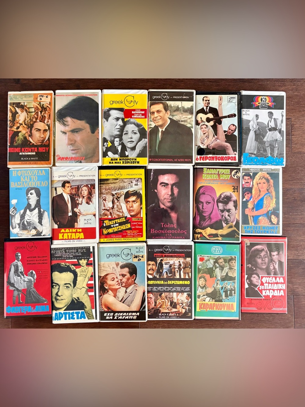 LOT OF 18 VINTAGE FINOS FILMS, GREEK CITY OTHERS CULT VHS TAPES CLAMSHELLS RARE